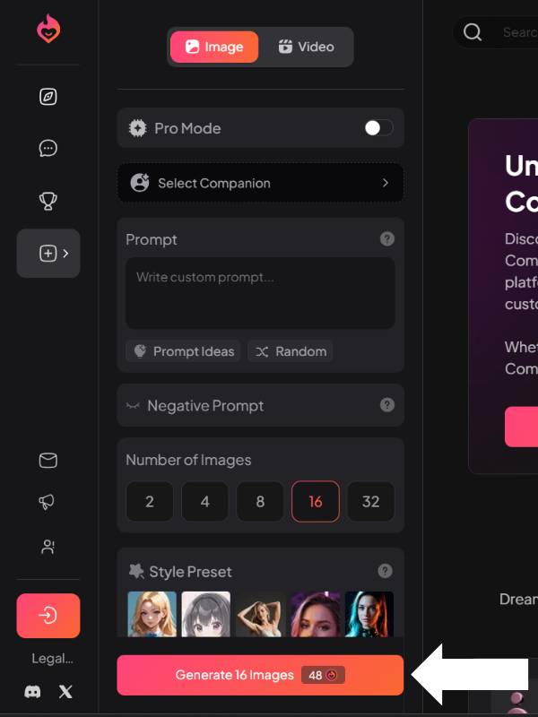Step 2 Hit “Generate Images”