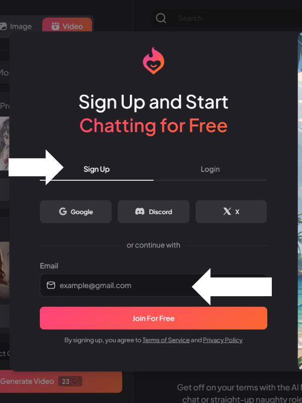 Step 3 Sign Up or Log In